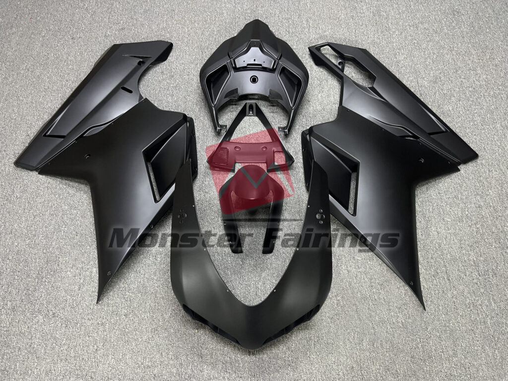 Ducati 848 1098 1198 2007 - 2012 Matte Black ABS fairings - custom motorcycle bodywork kit by Monster Fairings