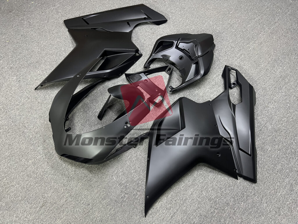 Ducati 848 1098 1198 custom ABS fairings 2007 - 2012 in Matte Black - durable replacement kit, Monster Fairings
