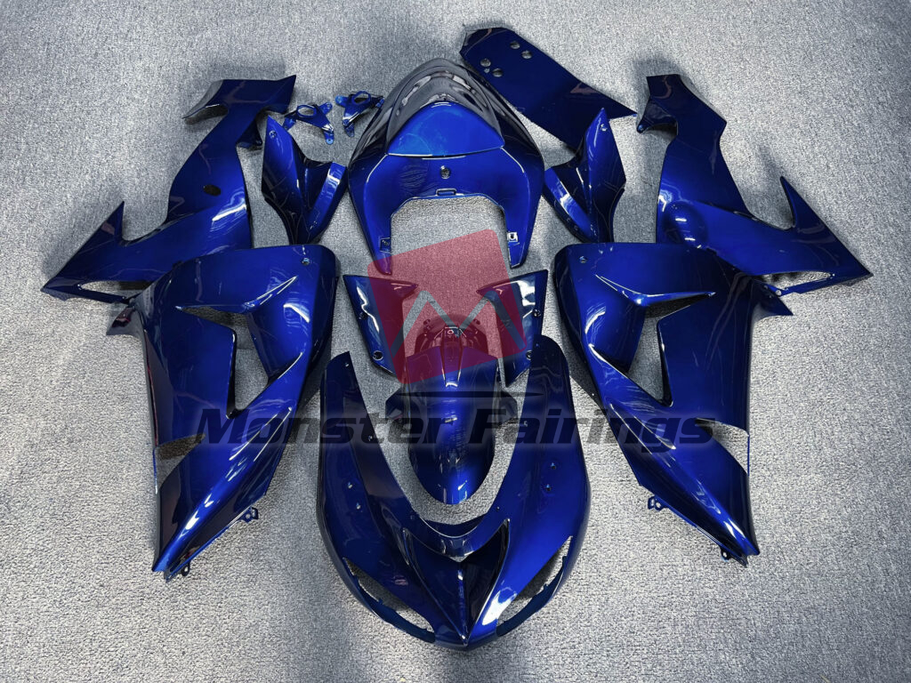 Kawasaki ZX10R 2006 - 2007 Gloss Dark Blue ABS fairings - custom motorcycle bodywork kit by Monster Fairings