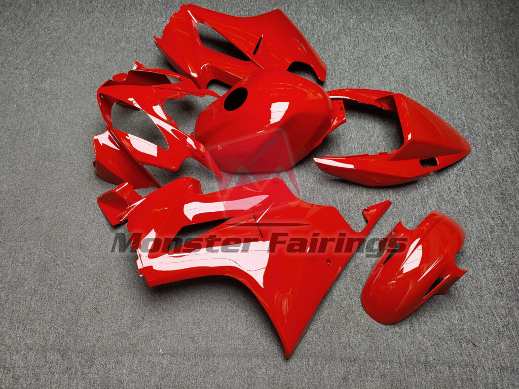 2002 - 2012 Honda VFR800 Gloss Red fairing set - ABS injection, custom painted by Monster Fairings