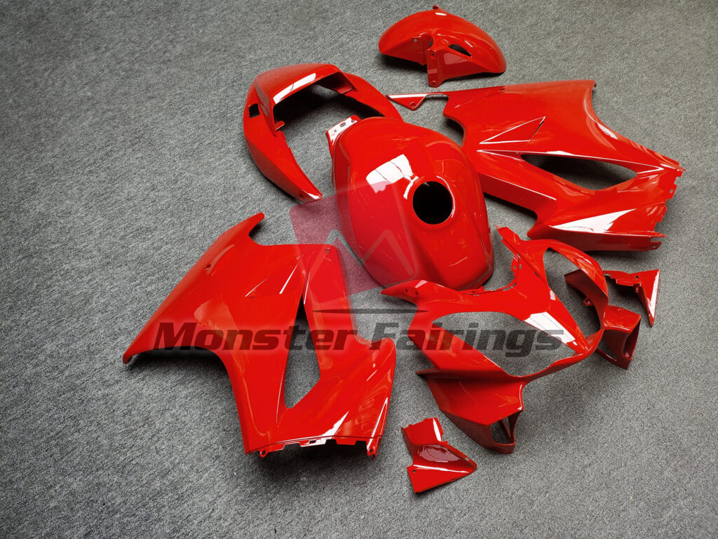 Honda VFR800 custom ABS fairings 2002 - 2012 in Gloss Red - durable replacement kit, Monster Fairings