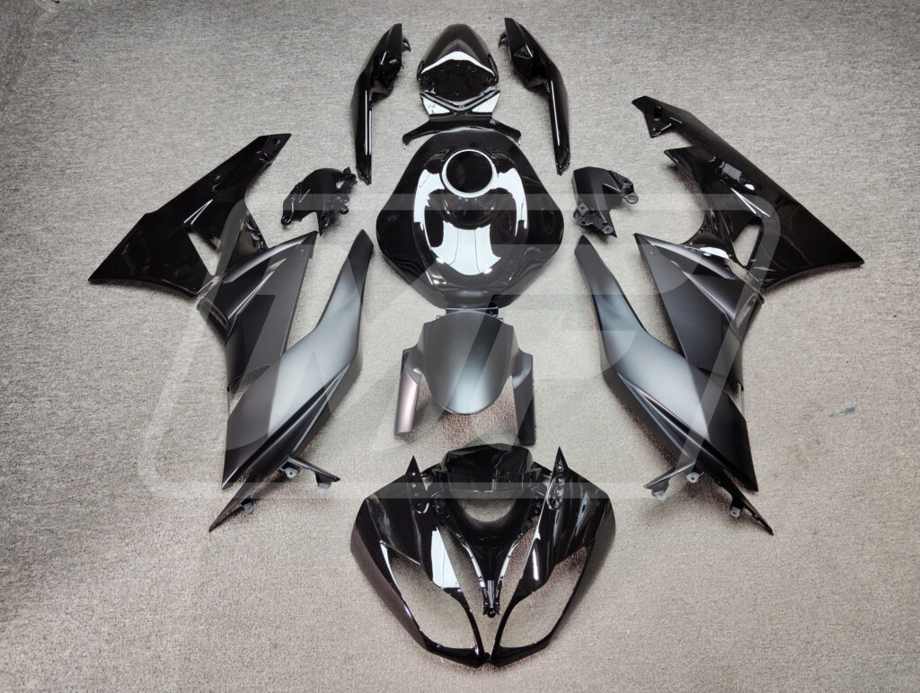 Kawasaki ZX6R 2009 - 2012 Black ABS fairings - custom motorcycle bodywork kit by Monster Fairings