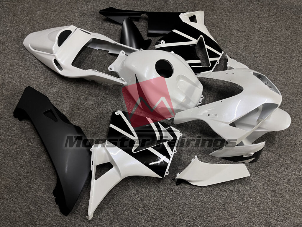 Pearl White & Black ABS fairings for Honda CBR600RR 2003 - 2004 - premium OEM fit kit by Monster Fairings