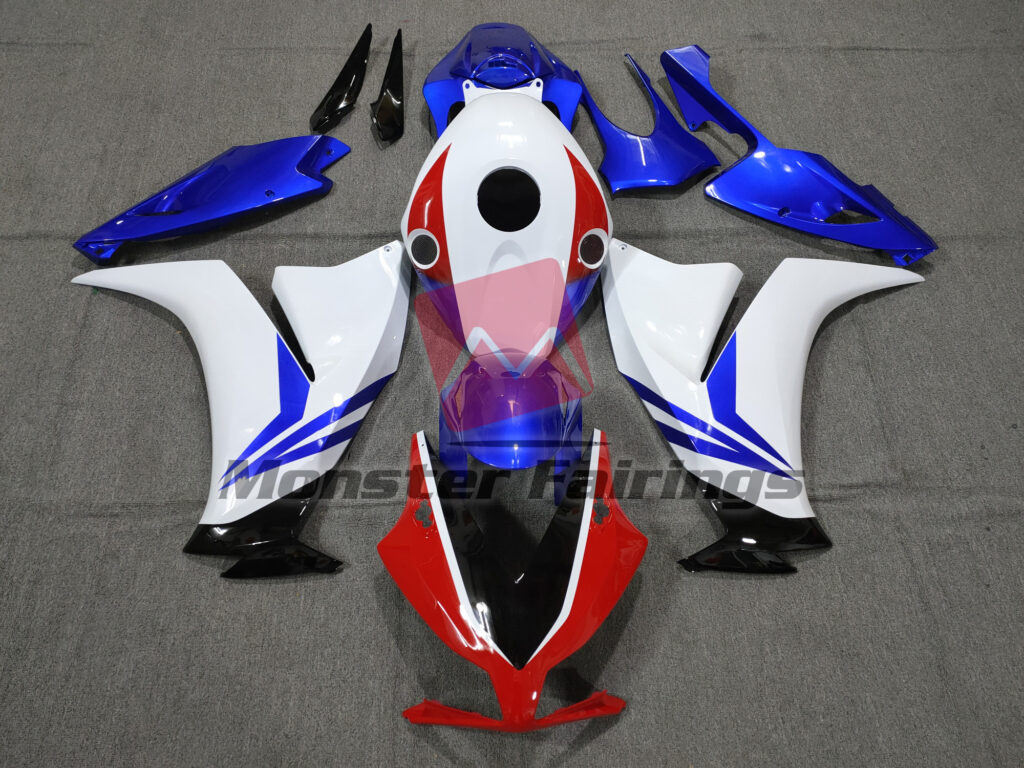 Honda CBR1000RR 2012 - 2016 Gloss White, Blue & Red ABS fairings - custom motorcycle bodywork kit by Monster Fairings
