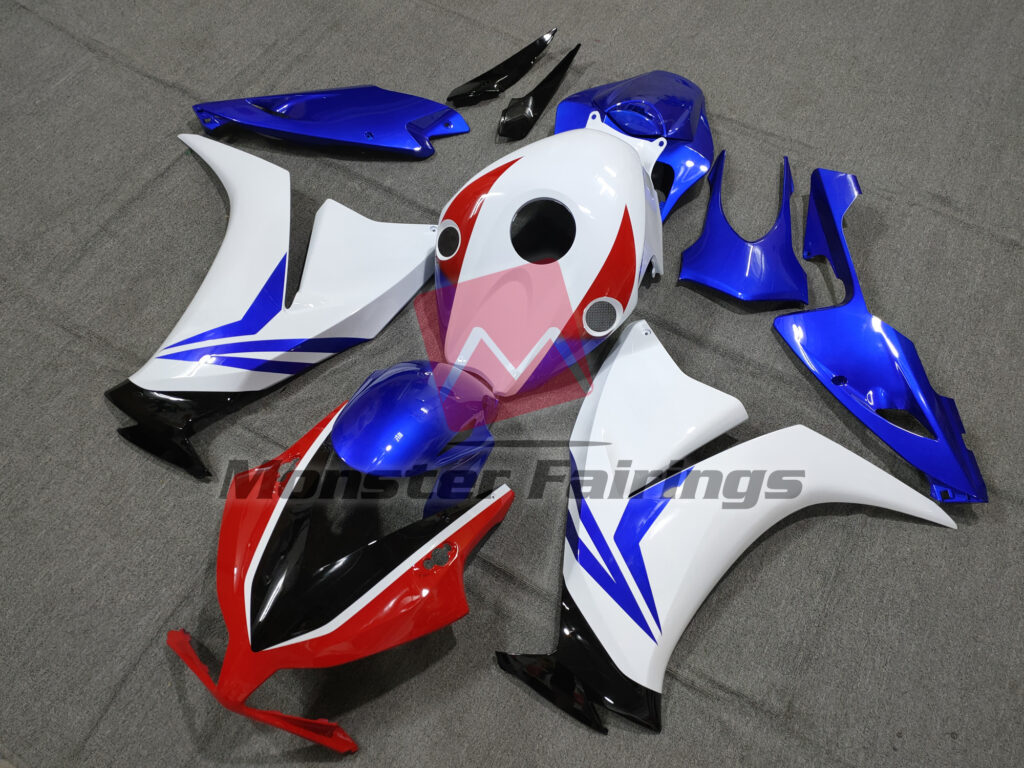 Honda CBR1000RR custom ABS fairings 2012 - 2016 in Gloss White, Blue & Red - durable replacement kit, Monster Fairings