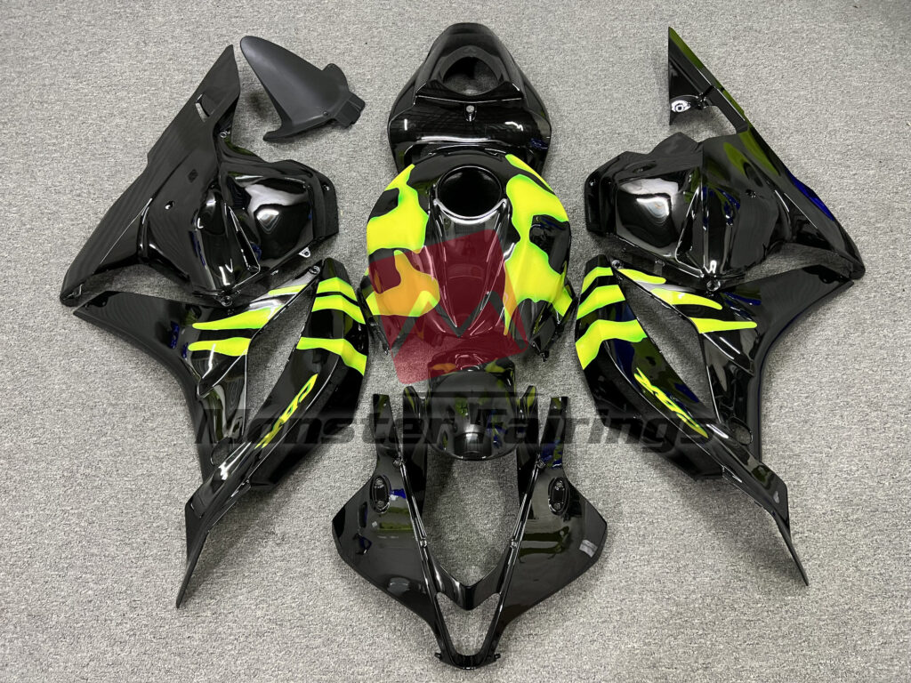 Honda CBR600RR 2009 - 2012 Vibrant Yellow Green Black ABS fairings - custom motorcycle bodywork kit by Monster Fairings