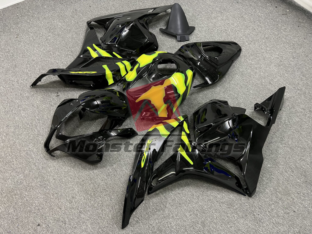 Honda CBR600RR custom ABS fairings 2009 - 2012 in Vibrant Yellow Green Black - durable replacement kit, Monster Fairings
