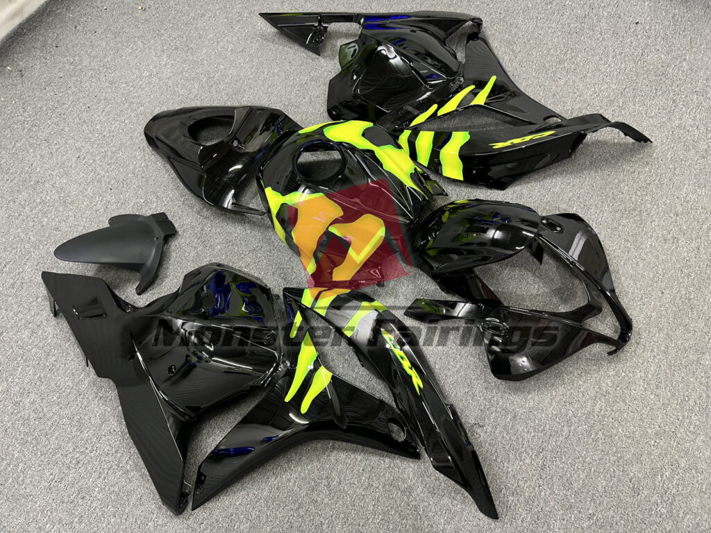 Vibrant Yellow Green Black ABS fairings for Honda CBR600RR 2009 - 2012 - premium OEM fit kit by Monster Fairings