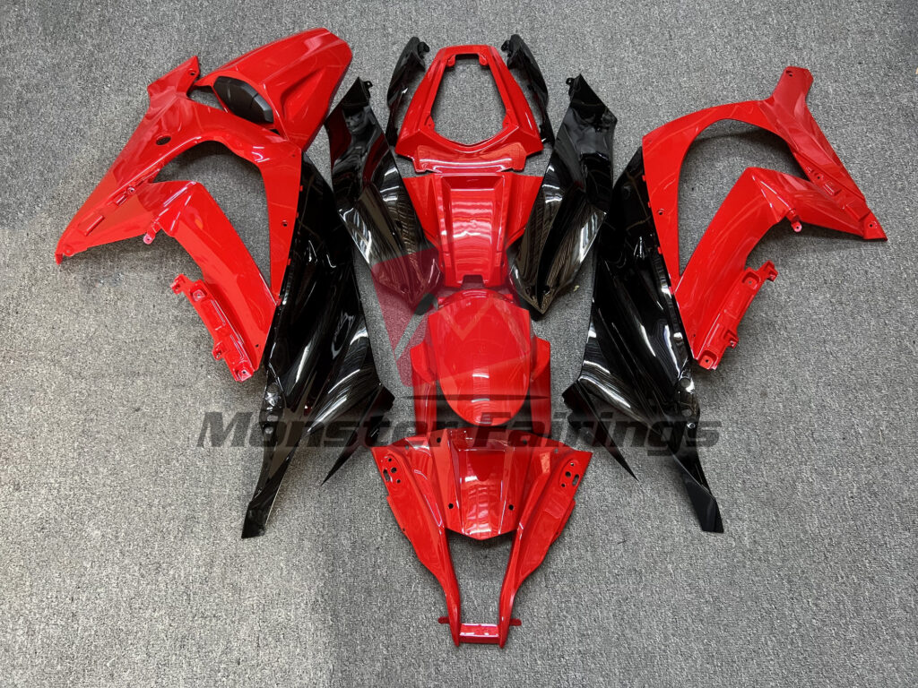 Kawasaki ZX10R 2011 - 2015 Red Black Gloss ABS fairings - custom motorcycle bodywork kit by Monster Fairings