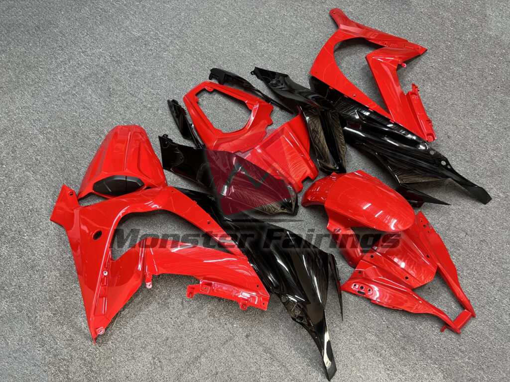 Kawasaki ZX10R custom ABS fairings 2011 - 2015 in Red Black Gloss - durable replacement kit, Monster Fairings