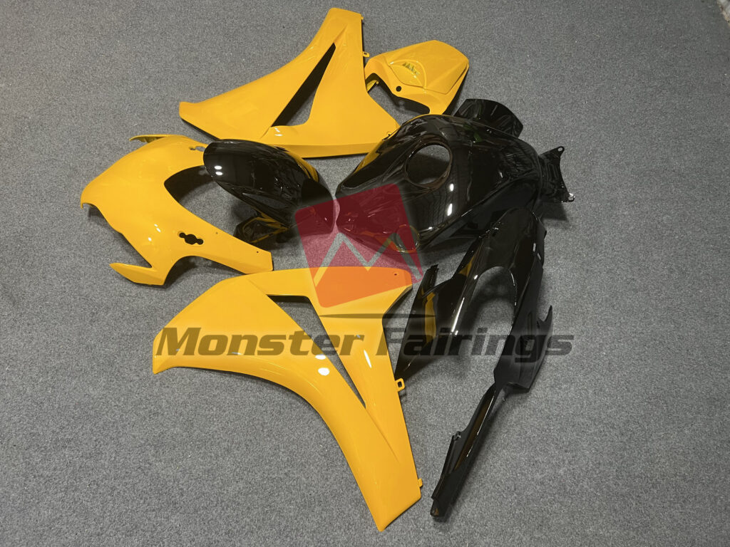 2008 - 2011 Honda CBR1000RR Pearl Yellow and Black fairing set - ABS injection, custom painted by Monster Fairings