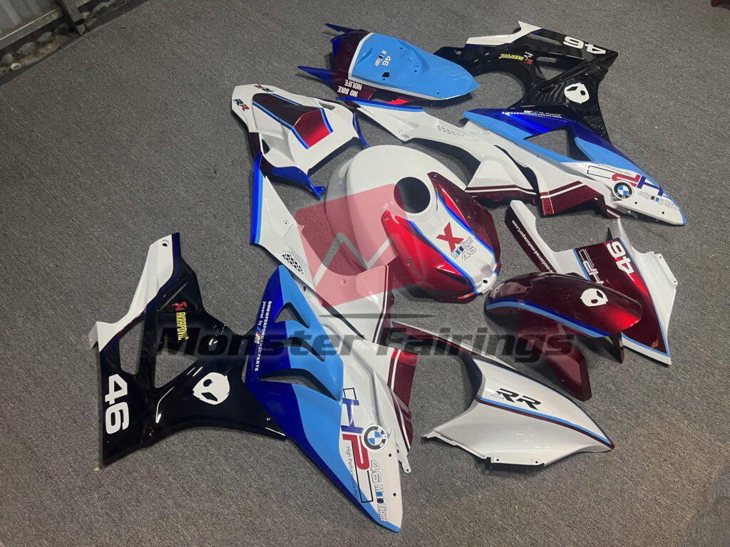 BMW S1000RR custom ABS fairings 2009 - 2014 in HP 46 Gloss - durable replacement kit, Monster Fairings
