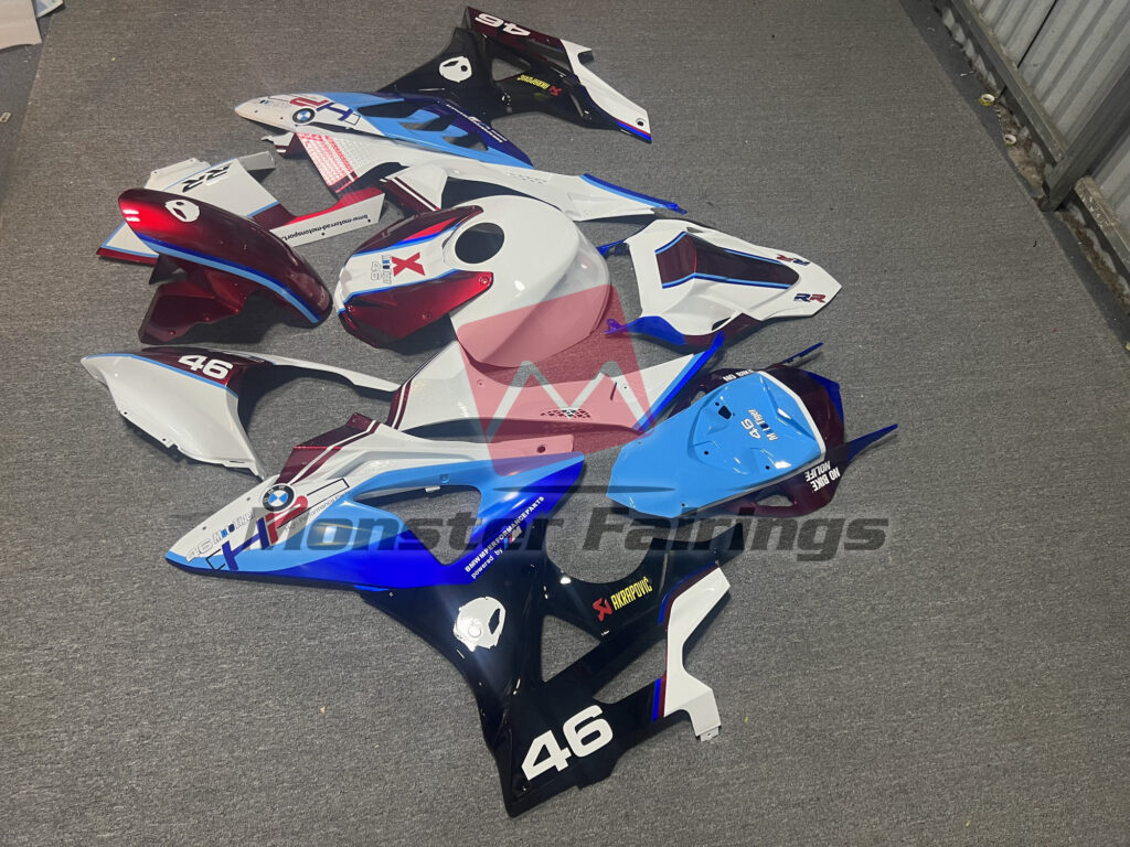 2009 - 2014 BMW S1000RR HP 46 Gloss fairing set - ABS injection, custom painted by Monster Fairings
