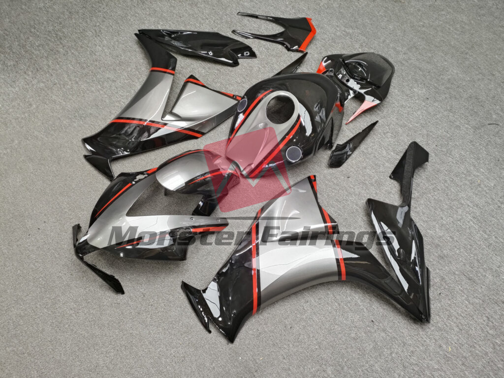Honda CBR1000RR custom ABS fairings 2012 - 2016 in Gloss Black & Gunmetal Gray with Red - durable replacement kit, Monster Fairings