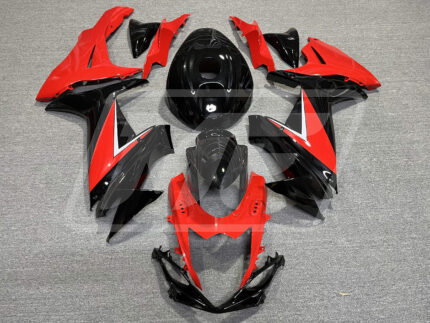 Suzuki GSXR 600-750 2011-2026 Gloss Black & Red with Silver ABS Fairings | Monster Fairings