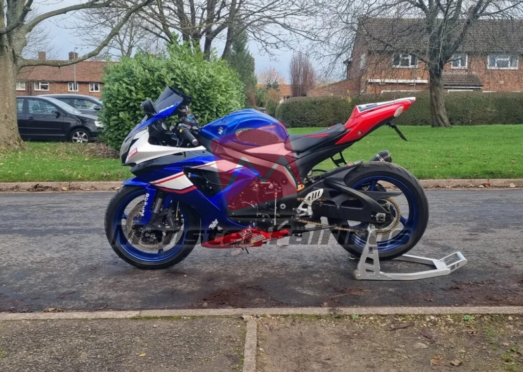 Suzuki GSXR 600 - 750 2008 - 2010 ABS fairings, Red Blue and White Gloss Custom Style - high - quality motorcycle kit by Monster Fairings