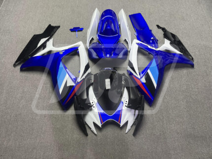 Suzuki GSXR 600-750 2006-2007 Light Blue & Deep Blue OEM Style with Red ABS Fairings | Monster Fairings