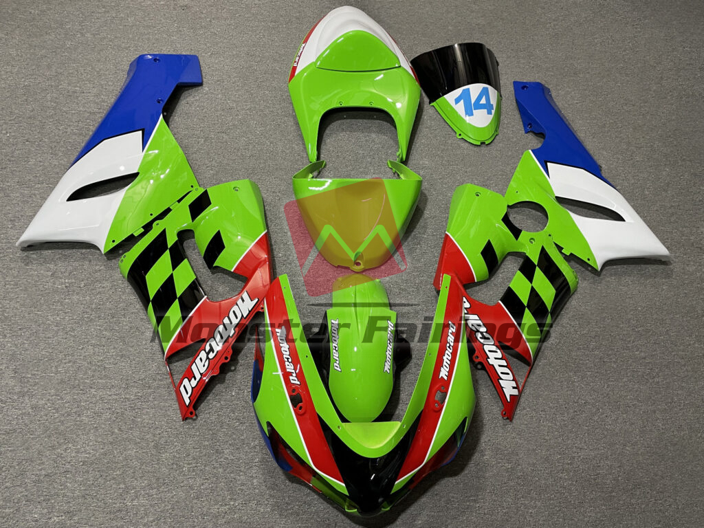 Kawasaki ZX6R 2005 - 2006 Multi Color Check ABS fairings - custom motorcycle bodywork kit by Monster Fairings