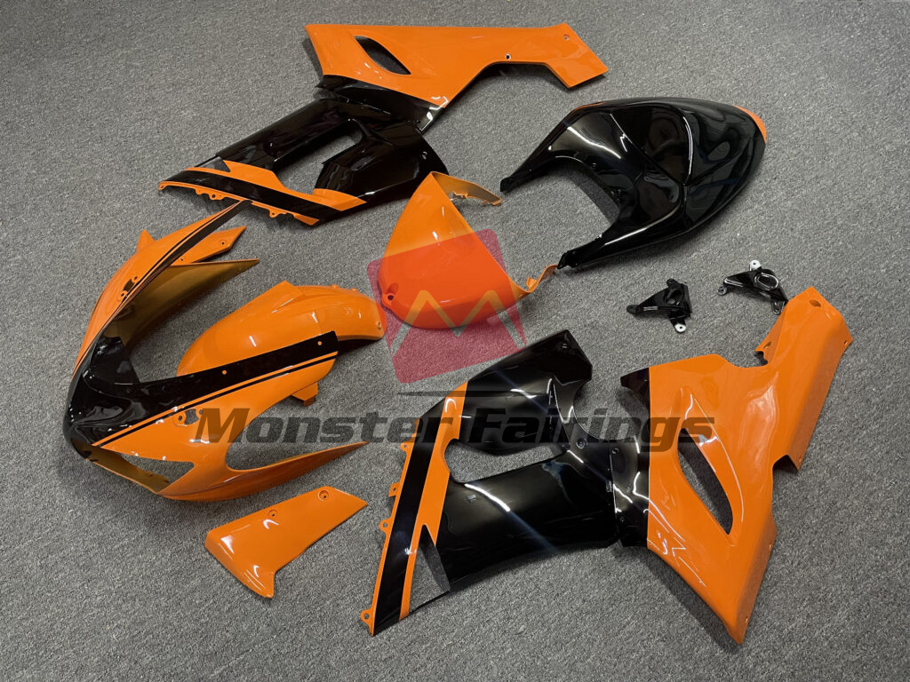 Gloss Orange & Black ABS fairings for Kawasaki ZX6R 2005 - 2006 - premium OEM fit kit by Monster Fairings