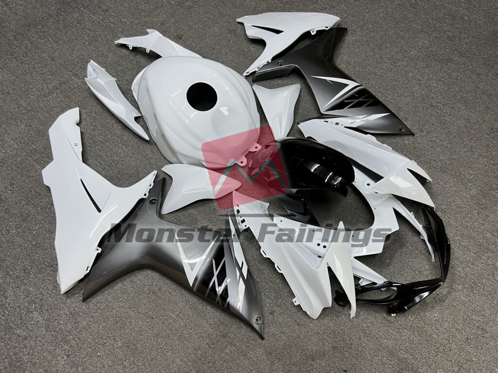 Gloss White & Silver ABS fairings for Suzuki GSXR 600 - 750 2011 - 2025 - premium OEM fit kit by Monster Fairings
