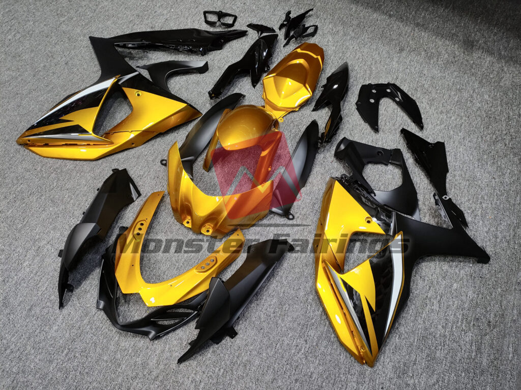 Gloss Gold & Black ABS fairings for Suzuki GSXR 1000 2009 - 2016 - premium OEM fit kit by Monster Fairings
