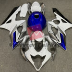 Suzuki GSXR 1000 2005 - 2006 Gloss White, Silver & Blue ABS fairings - custom motorcycle bodywork kit by Monster Fairings