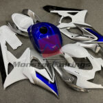 Gloss White, Silver & Blue ABS fairings for Suzuki GSXR 1000 2005 - 2006 - premium OEM fit kit by Monster Fairings