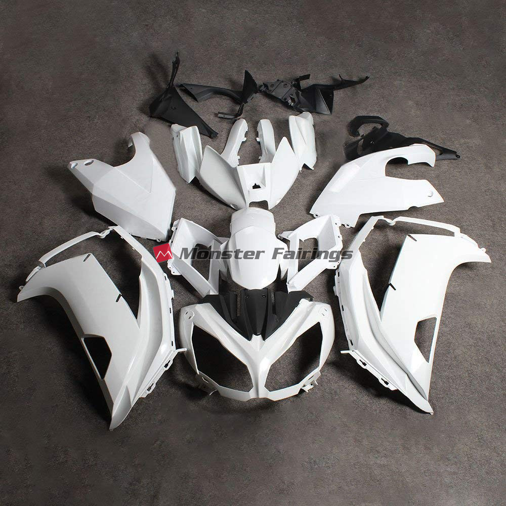 Kawasaki Ninja 650R 2012 - 2016 White ABS fairings - custom motorcycle bodywork kit by Monster Fairings
