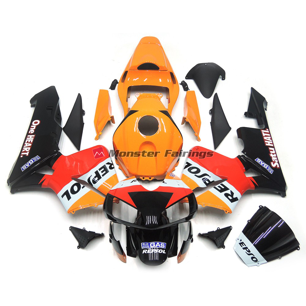 Honda CBR600RR 2003 - 2004 One Heart Repsol ABS fairings - custom motorcycle bodywork kit by Monster Fairings