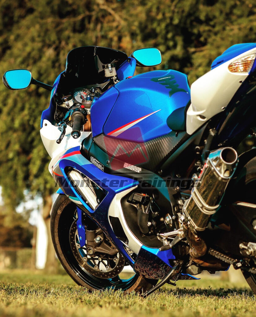 Monster Fairings ABS fairing kit for Suzuki GSXR 1000 2007 - 2008 - Gloss Blue, White & Light Blue, precise OEM fit