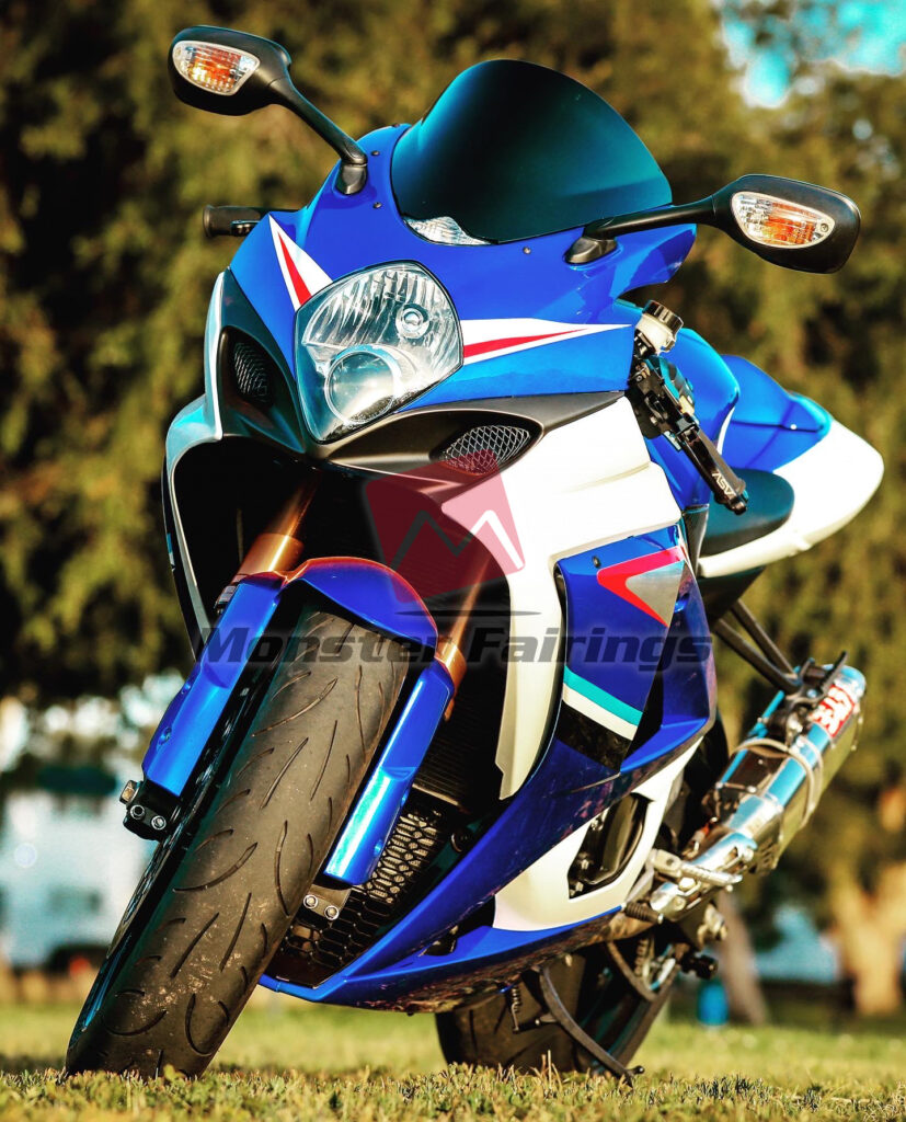 Suzuki GSXR 1000 2007 - 2008 ABS fairings, Gloss Blue, White & Light Blue - high - quality motorcycle kit by Monster Fairings