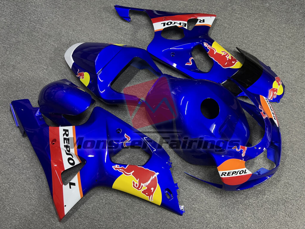 Gloss Custom The Bull OEM ABS fairings for Suzuki GSXR 1000 2000 - 2002 - premium OEM fit kit by Monster Fairings