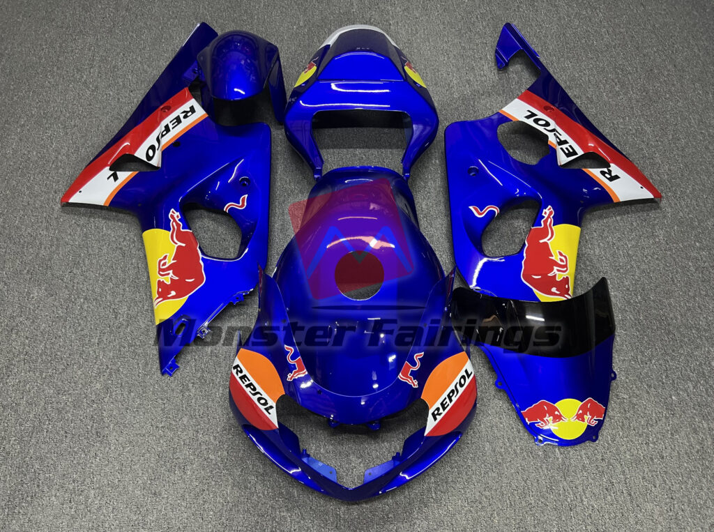 Suzuki GSXR 1000 2000 - 2002 Gloss Custom The Bull OEM ABS fairings - custom motorcycle bodywork kit by Monster Fairings