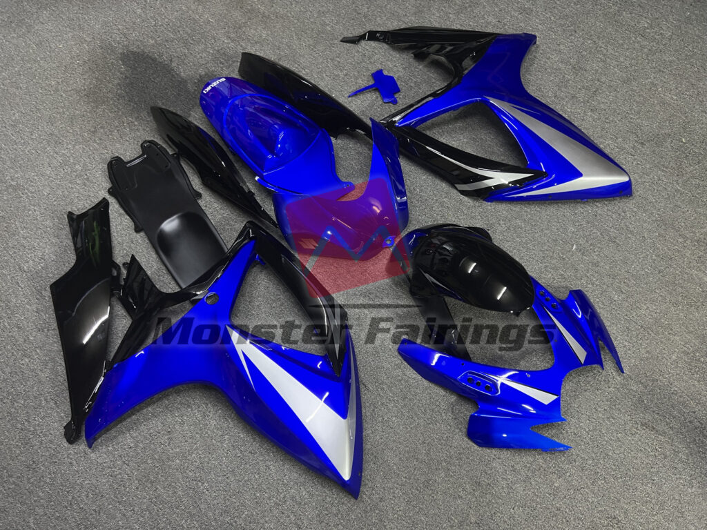 Suzuki GSXR custom ABS fairings 2006 - 2007 in Blue and Black Special - durable replacement kit, Monster Fairings