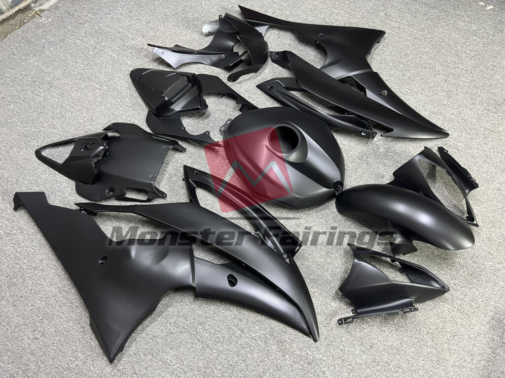 Yamaha R6 custom ABS fairings 2008 - 2016 in Matte Black - durable replacement kit, Monster Fairings