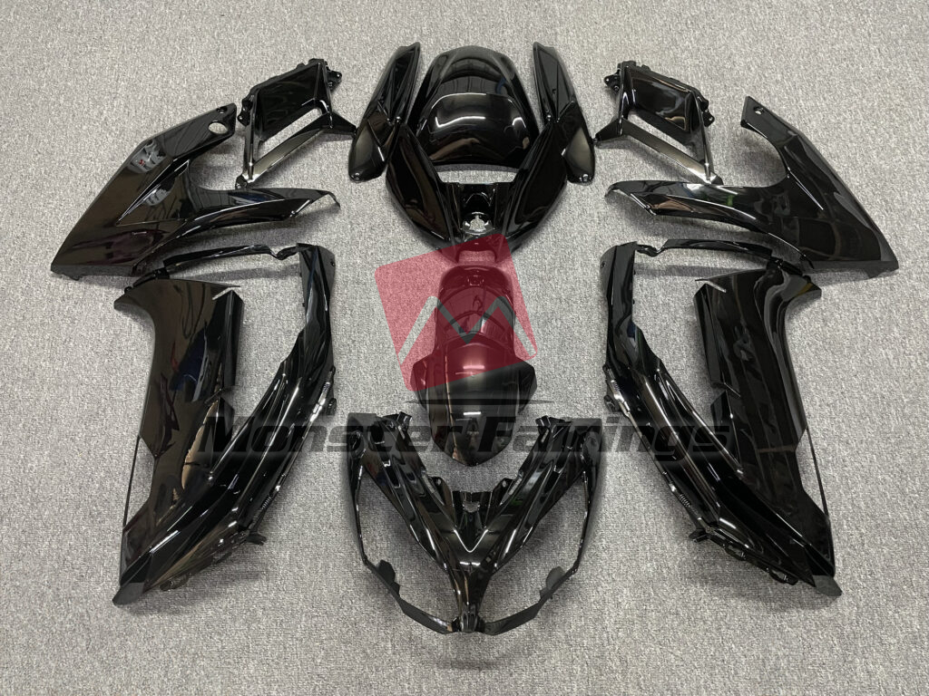 Kawasaki Ninja 650R 2012 - 2016 Gloss Black ABS fairings - custom motorcycle bodywork kit by Monster Fairings