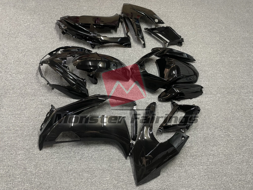 Kawasaki Ninja 650R custom ABS fairings 2012 - 2016 in Gloss Black - durable replacement kit, Monster Fairings