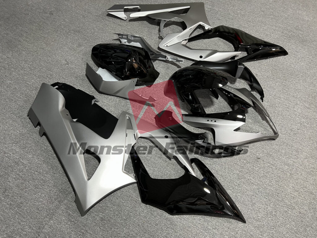 Matte Silver & Gloss Black ABS fairings for Suzuki GSXR 1000 2005 - 2006 - premium OEM fit kit by Monster Fairings