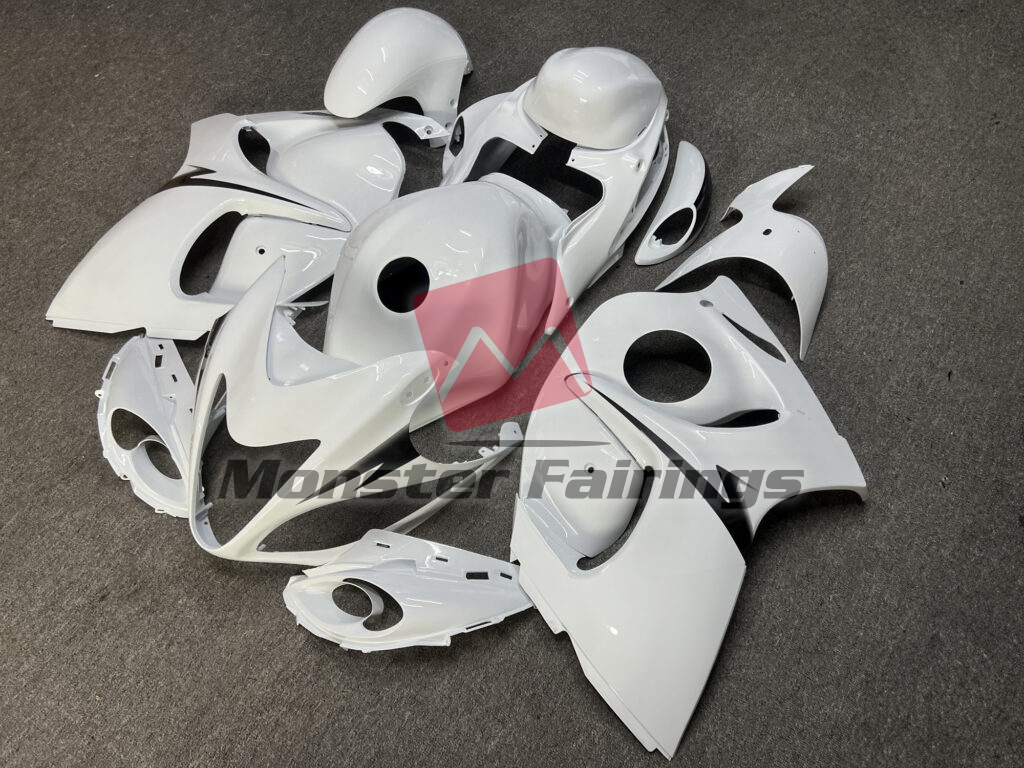Gloss White & Black ABS fairings for Suzuki GSXR 1300 2008 - 2020 - premium OEM fit kit by Monster Fairings