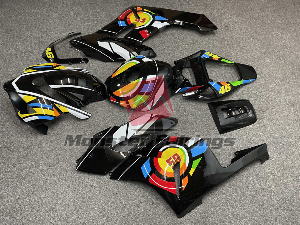 2004 - 2005 Honda CBR1000RR Gloss Black Multi Color fairing set - ABS injection, custom painted by Monster Fairings