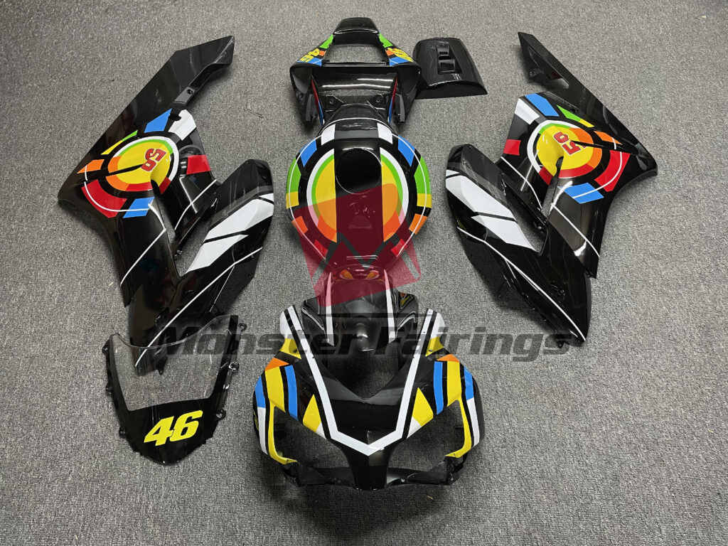 Honda CBR1000RR 2004 - 2005 Gloss Black Multi Color ABS fairings - custom motorcycle bodywork kit by Monster Fairings