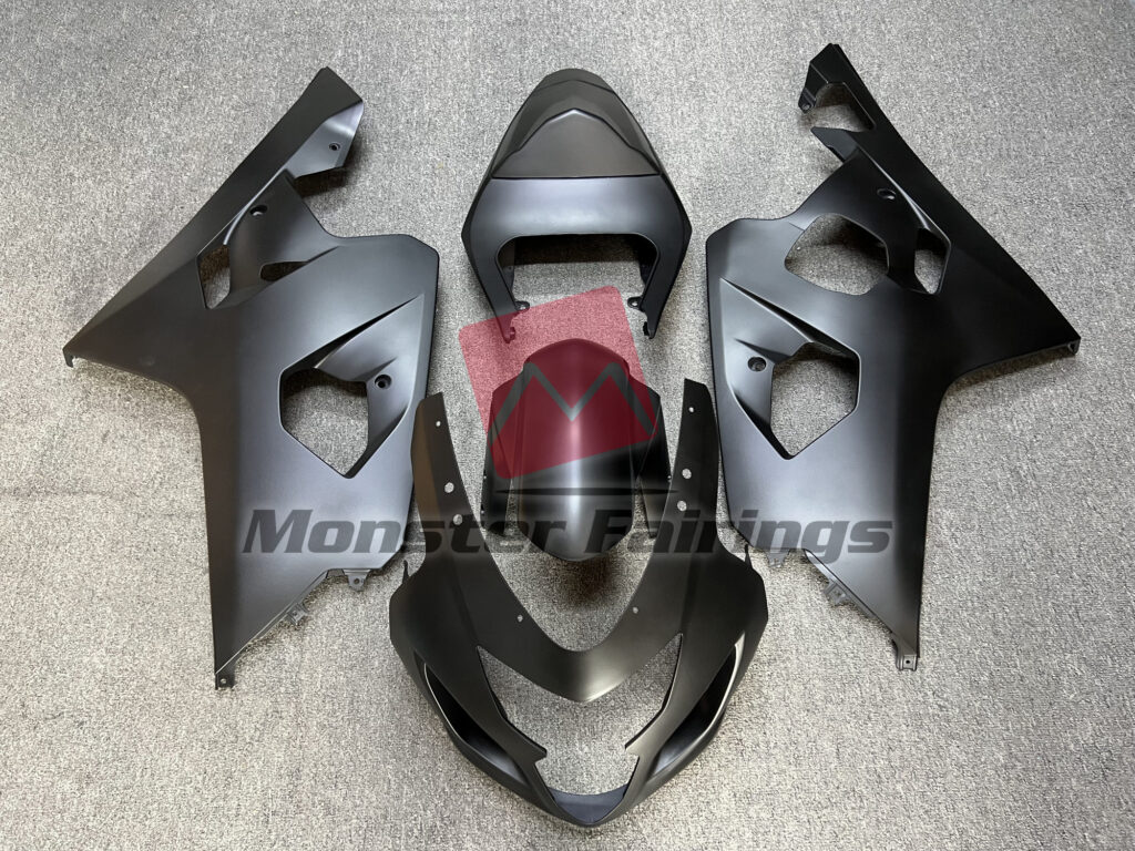 Suzuki GSXR 600 - 750 2004 - 2005 Matte Black Style ABS fairings - custom motorcycle bodywork kit by Monster Fairings