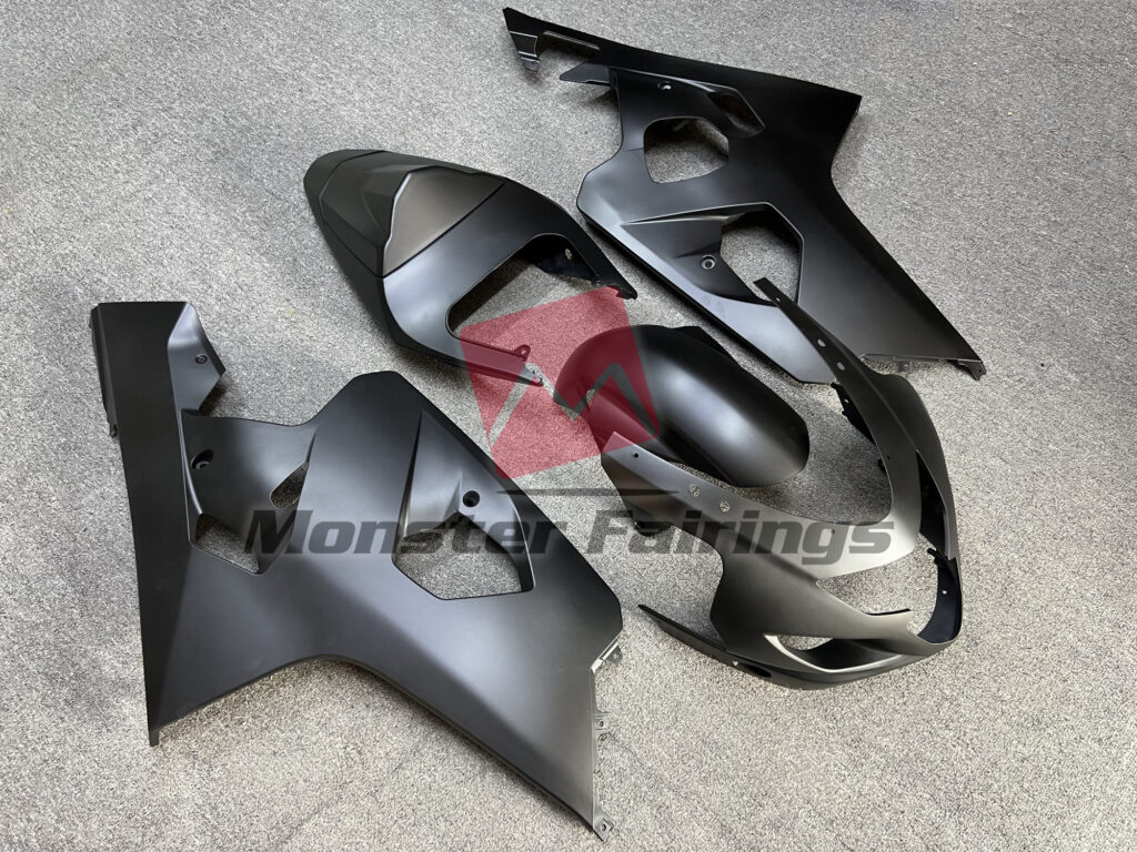 Matte Black Style ABS fairings for Suzuki GSXR 600 - 750 2004 - 2005 - premium OEM fit kit by Monster Fairings