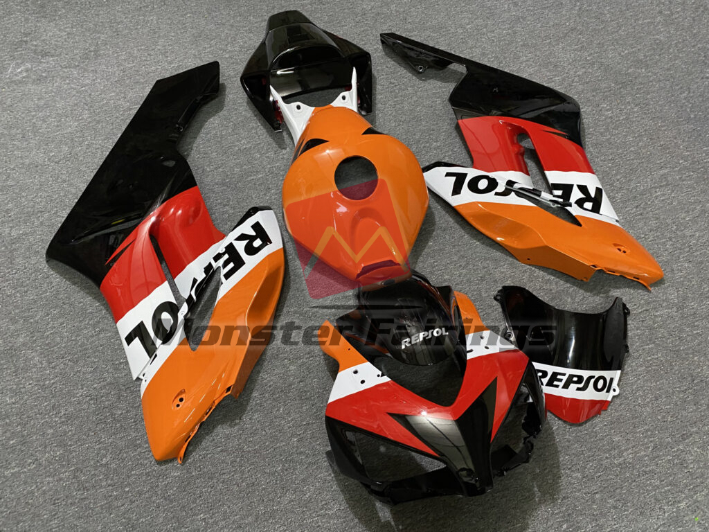 Honda CBR1000RR custom ABS fairings 2004 - 2005 in Gloss Classic Repsol - durable replacement kit, Monster Fairings