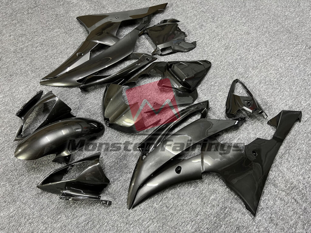 Yamaha R6 custom ABS fairings 2008 - 2016 in Gloss Dark Silver - durable replacement kit, Monster Fairings