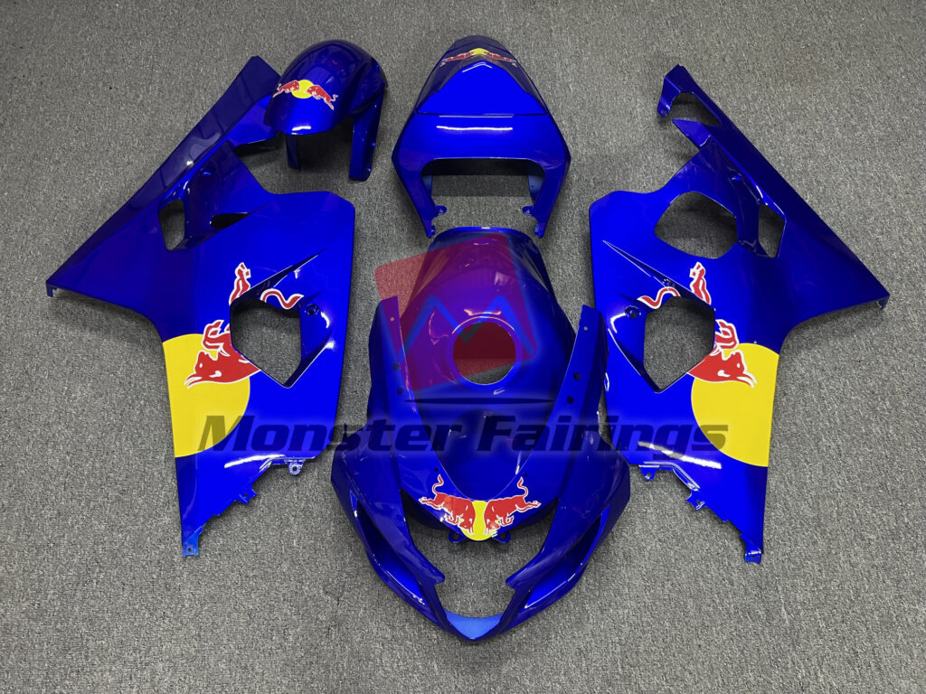 Suzuki GSXR 600 - 750 2004 - 2005 Vibrant Blue The Bull Style ABS fairings - custom motorcycle bodywork kit by Monster Fairings