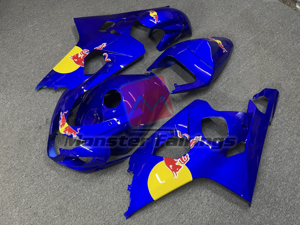 Vibrant Blue The Bull Style ABS fairings for Suzuki GSXR 600 - 750 2004 - 2005 - premium OEM fit kit by Monster Fairings