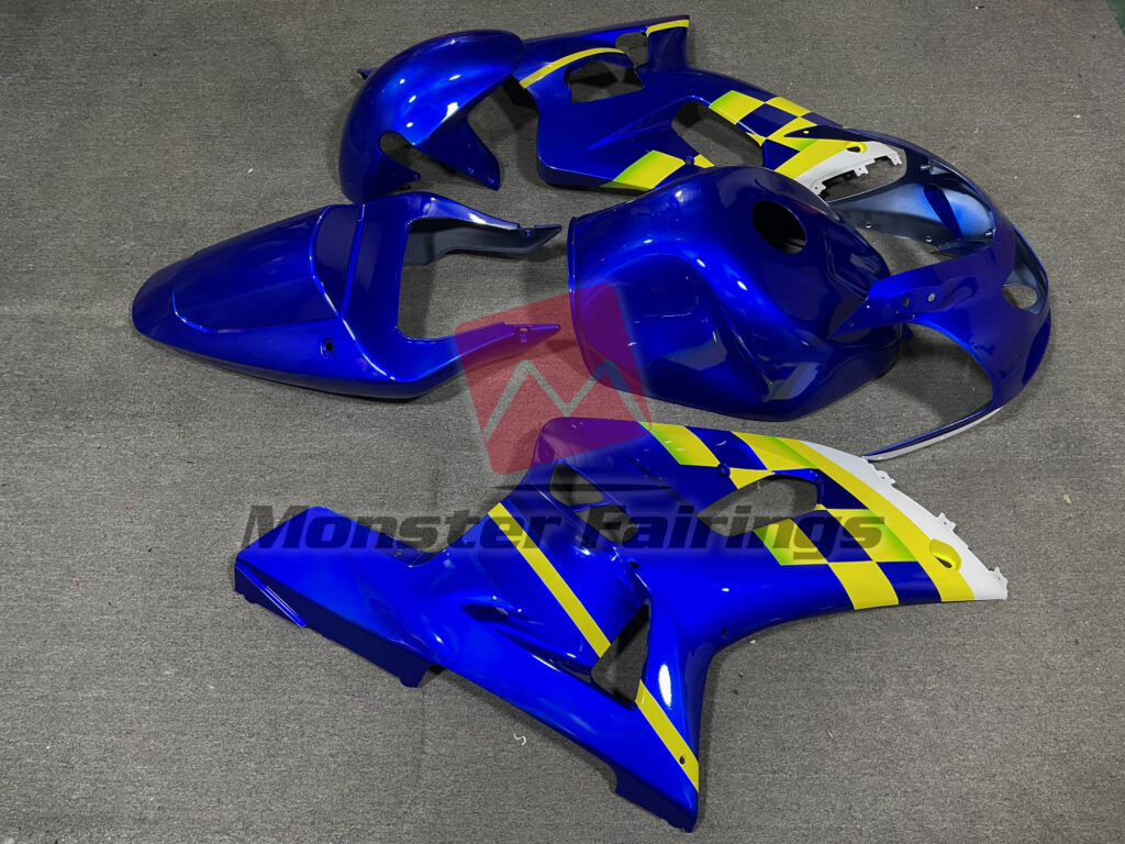 Suzuki GSXR custom ABS fairings 2001 - 2003 in MoviStar Blue Gloss - durable replacement kit, Monster Fairings