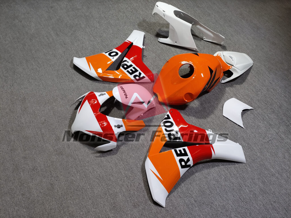 2008 - 2011 Honda CBR1000RR Gloss White Repsol fairing set - ABS injection, custom painted by Monster Fairings