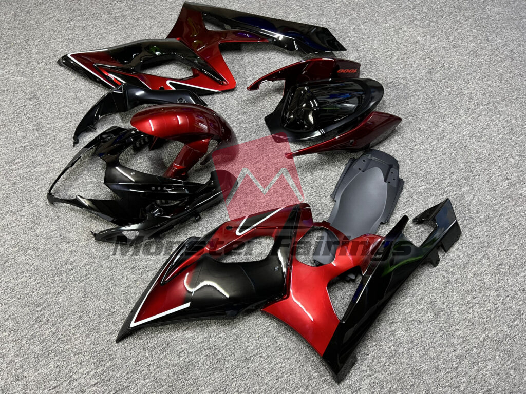 Gloss Maroon Red & Black ABS fairings for Suzuki GSXR 1000 2005 - 2006 - premium OEM fit kit by Monster Fairings